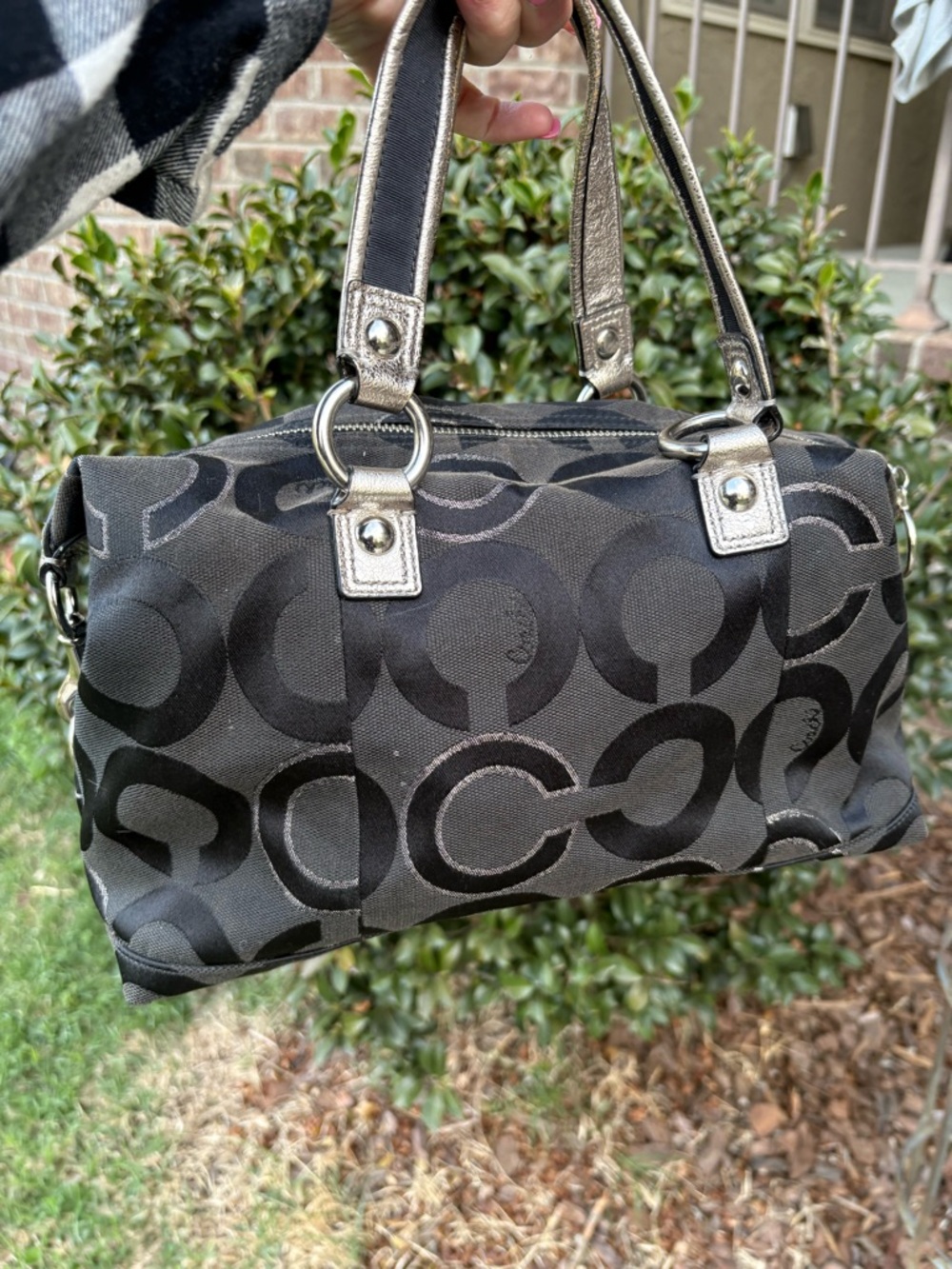 Coach Poppy Op Art Lurex Luxey Satchel (Style No. 15863) - Picture 4 of 8